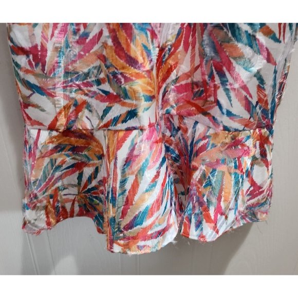 Hutch Anthropologie Women's Maui Halter Dress Colorful Palm Leaf Feather Size 10 - Picture 7 of 13